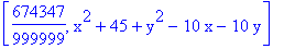 [674347/999999, x^2+45+y^2-10*x-10*y]